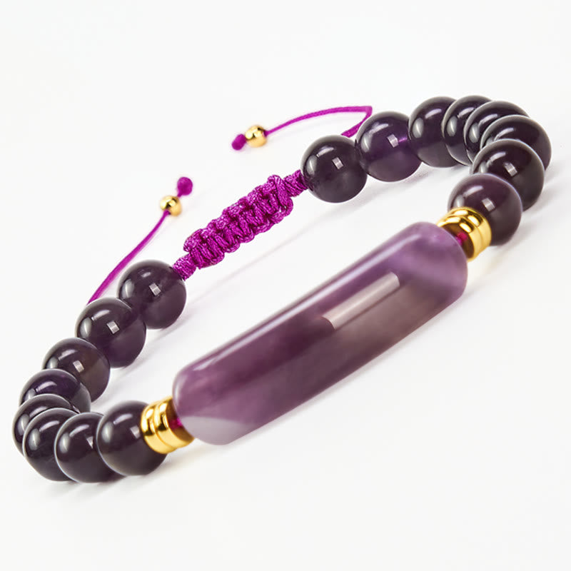 Buddha Stones Amethyst Green Aventurine Tiger Eye Strawberry Quartz Positive Transformation Bracelet