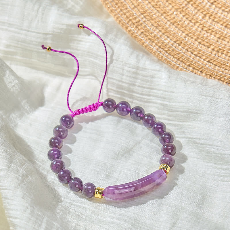 Buddha Stones Amethyst Green Aventurine Tiger Eye Strawberry Quartz Positive Transformation Bracelet