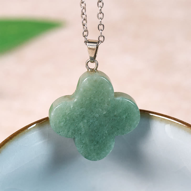 EverestArtStudios Various Crystal Green Aventurine Black Obsidian Tiger Eye Plum Blossom Luck Necklace Pendant