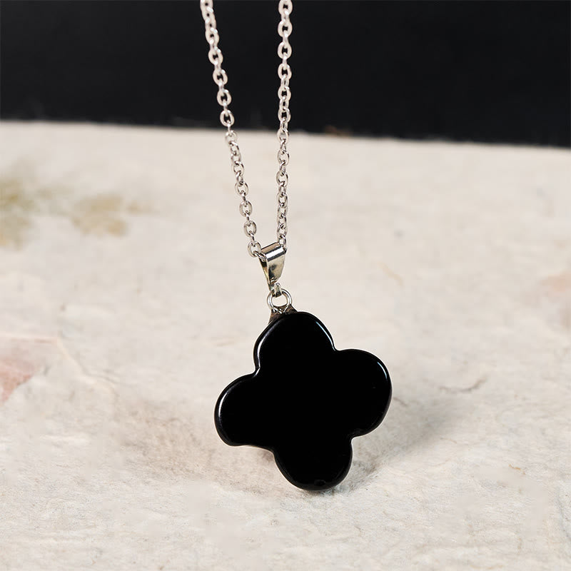 EverestArtStudios Various Crystal Green Aventurine Black Obsidian Tiger Eye Plum Blossom Luck Necklace Pendant