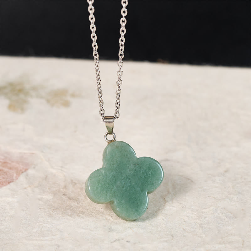 EverestArtStudios Various Crystal Green Aventurine Black Obsidian Tiger Eye Plum Blossom Luck Necklace Pendant