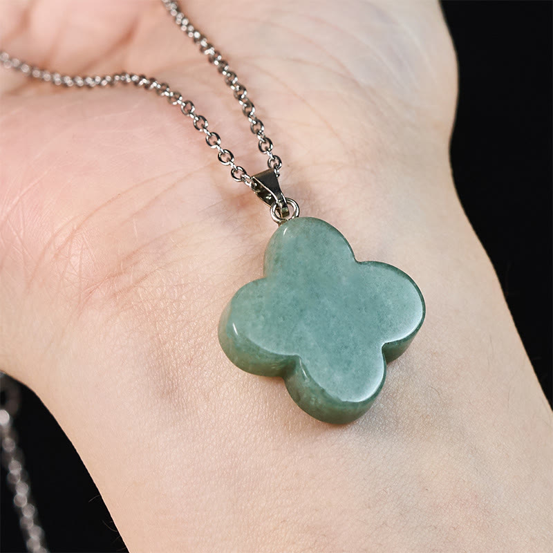 Buddha Stones Various Crystal Green Aventurine Black Obsidian Tiger Eye Plum Blossom Luck Necklace Pendant