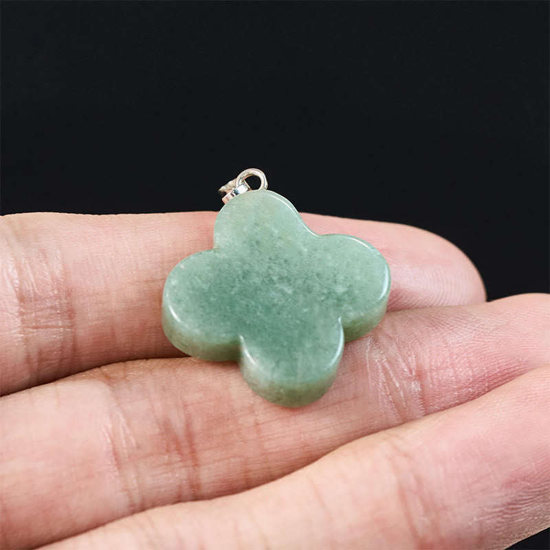 Buddha Stones Various Crystal Green Aventurine Black Obsidian Tiger Eye Plum Blossom Luck Necklace Pendant