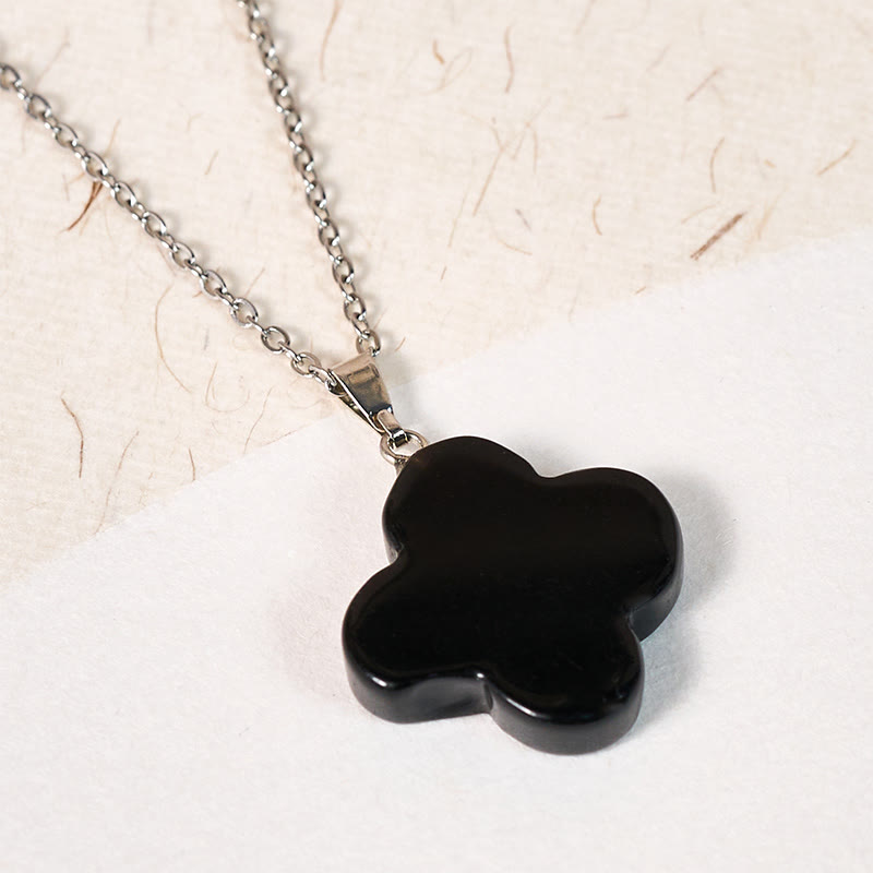 EverestArtStudios Various Crystal Green Aventurine Black Obsidian Tiger Eye Plum Blossom Luck Necklace Pendant