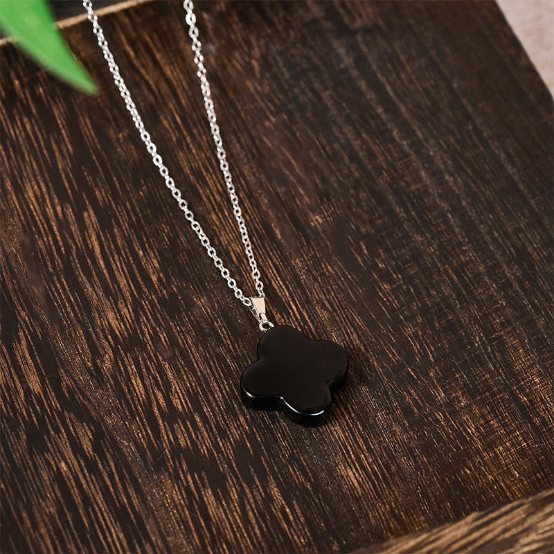EverestArtStudios Various Crystal Green Aventurine Black Obsidian Tiger Eye Plum Blossom Luck Necklace Pendant