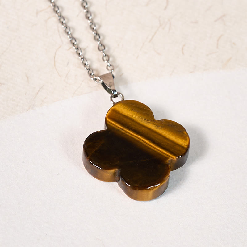 Buddha Stones Various Crystal Green Aventurine Black Obsidian Tiger Eye Plum Blossom Luck Necklace Pendant