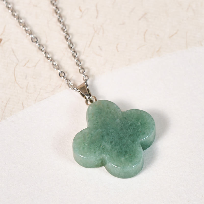 EverestArtStudios Various Crystal Green Aventurine Black Obsidian Tiger Eye Plum Blossom Luck Necklace Pendant