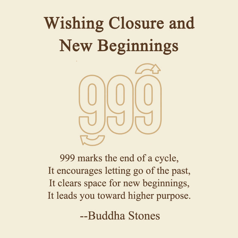 Buddha Stones "Wishing Closure and New Beginnings" 999 Angel Number Natural Black Obsidian Key Chain Hanging Decoration Includes Gift Message Card