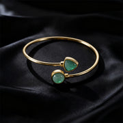 Buddha Stones Amazonite Various Crystals Positive Open Adjustable Cuff Bracelet