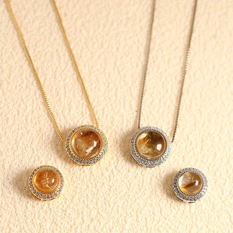 Buddha Stones Natural Rose Quartz Multiple Crystal Bead Inlay Healing Necklace