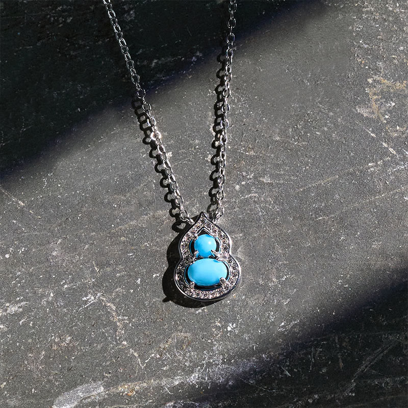 EverestArtStudios Natural Turquoise Gourd Wisdom Necklace