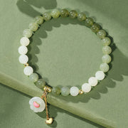 EverestArtstudios Natural Hetian Jade Heart Cat Paw Design Abundance Bracelet