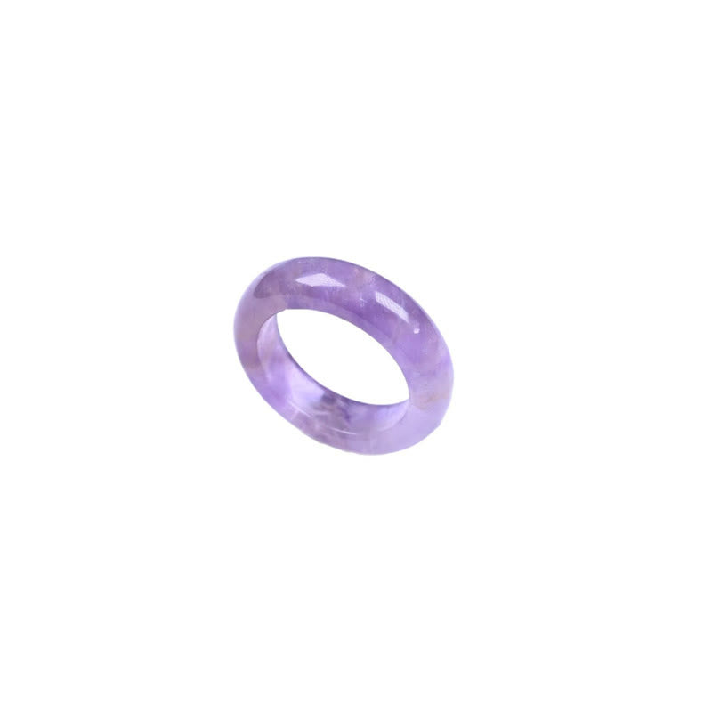 Buddha Stones Natural Amethyst Spiritual Awareness Ring
