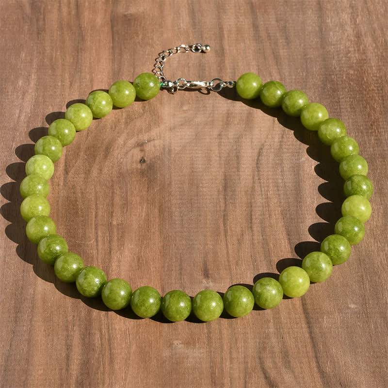 Buddha Stones 12mm Natural Crystal Aquamarine Tourmaline Bead Healing Necklace