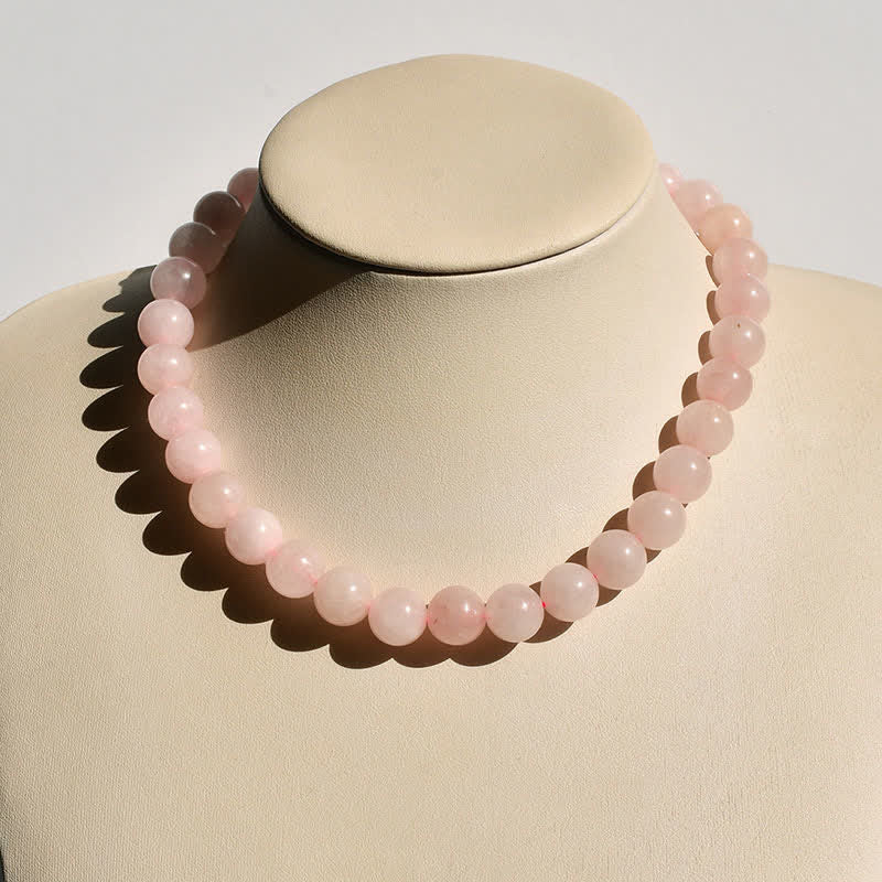 Buddha Stones 12mm Natural Crystal Aquamarine Tourmaline Bead Healing Necklace