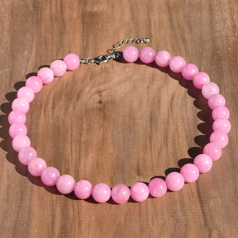 Buddha Stones 12mm Natural Crystal Aquamarine Tourmaline Bead Healing Necklace