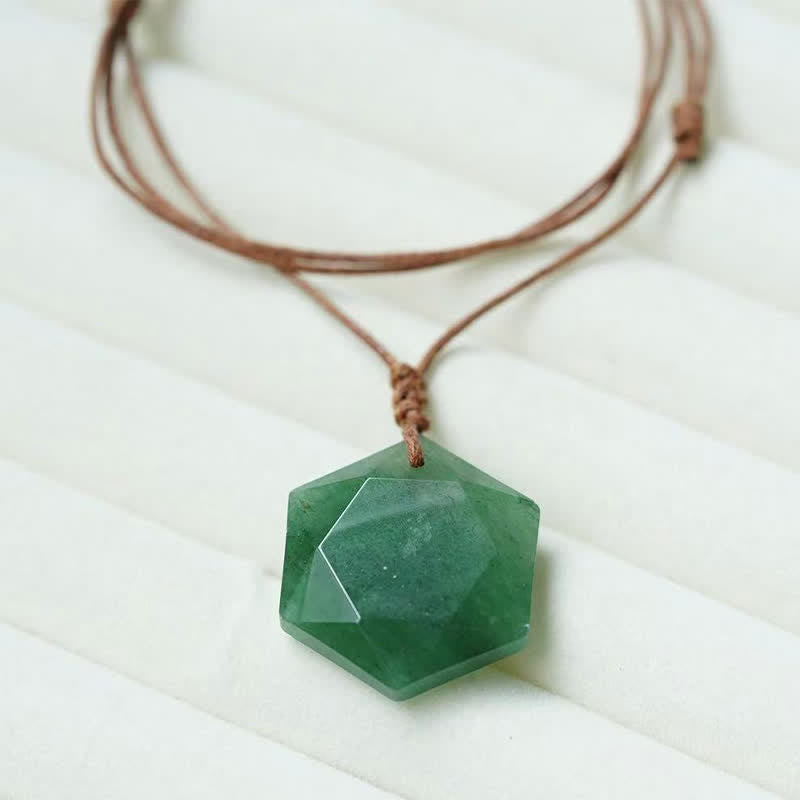 Buddha Stones Star of David Carving Clear Quartz Indian Agate Amethyst Healing Necklace Pendant