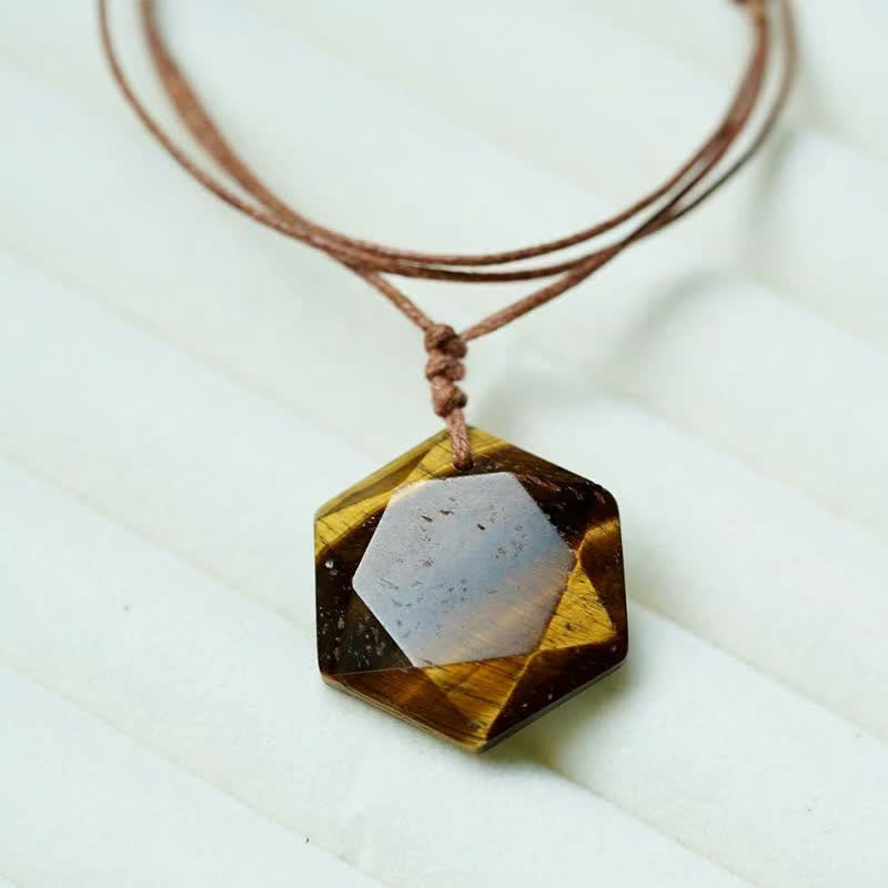 Buddha Stones Star of David Carving Clear Quartz Indian Agate Amethyst Healing Necklace Pendant