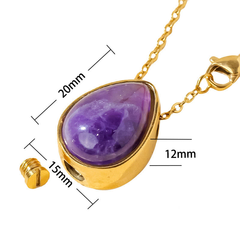 Buddha Stones Natural Blue Lace Agate Rose Quartz Black Onyx Teardrop Design Balance Necklace Pendant