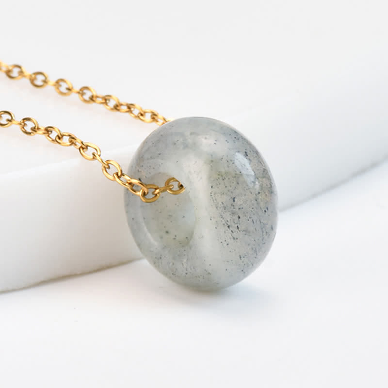 Buddha Stones Natural Rose Quartz Green Aventurine Round Crystal Healing Necklace