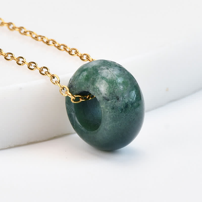 Buddha Stones Natural Rose Quartz Green Aventurine Round Crystal Healing Necklace