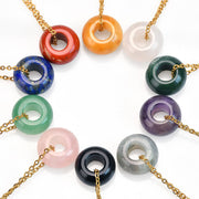 Buddha Stones Natural Rose Quartz Green Aventurine Round Crystal Healing Necklace
