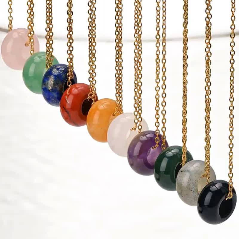 Buddha Stones Natural Rose Quartz Green Aventurine Round Crystal Healing Necklace