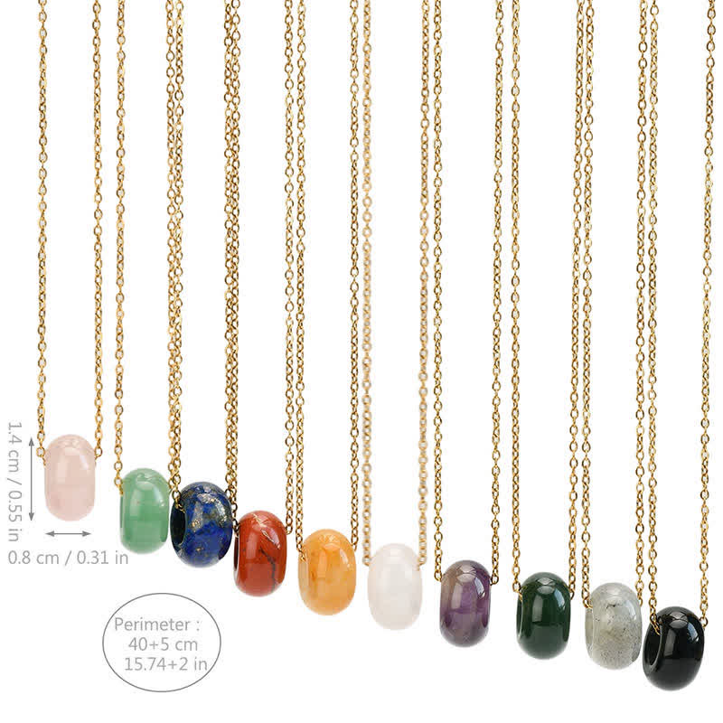 Buddha Stones Natural Rose Quartz Green Aventurine Round Crystal Healing Necklace