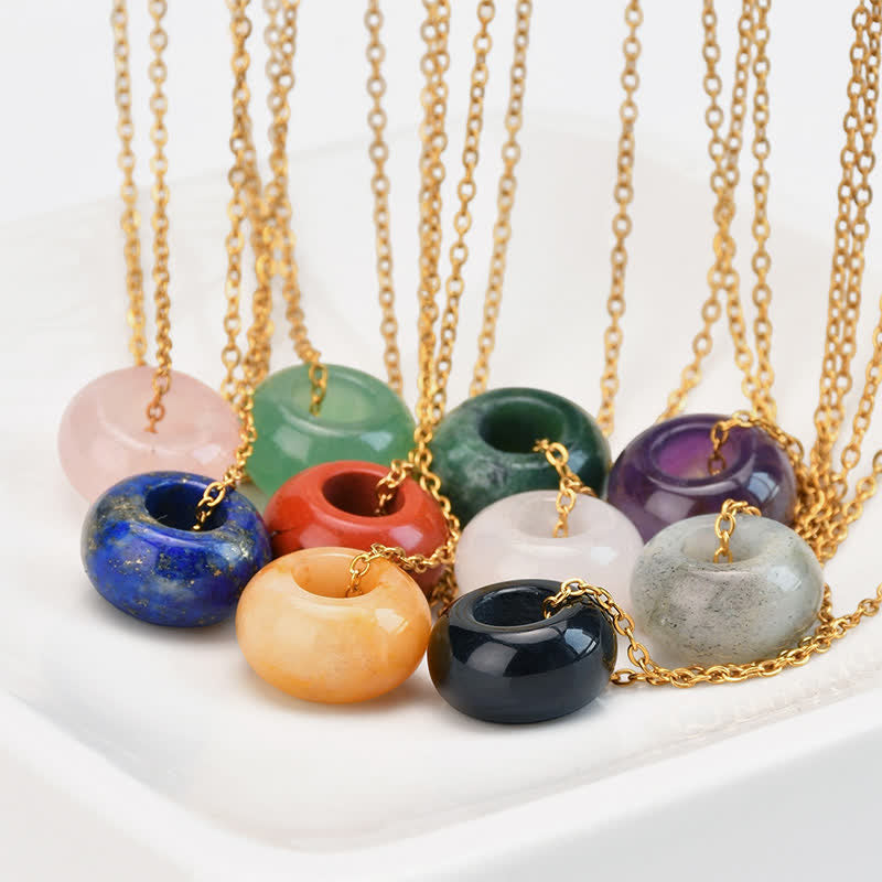 Buddha Stones Natural Rose Quartz Green Aventurine Round Crystal Healing Necklace
