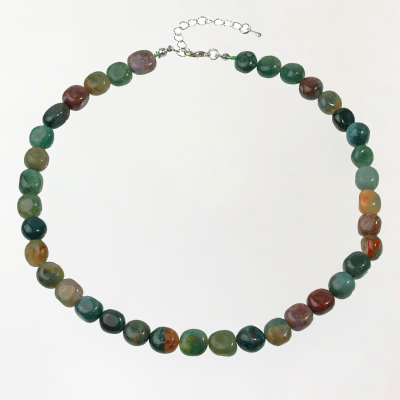 Buddha Stones Natural Indian Agate Irregular Shapes Crystal Bead Positive Necklace