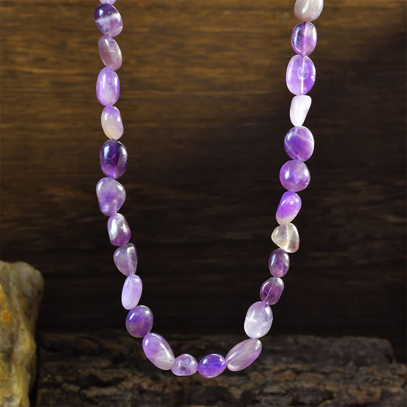 Buddha Stones Natural Indian Agate Irregular Shapes Crystal Bead Positive Necklace