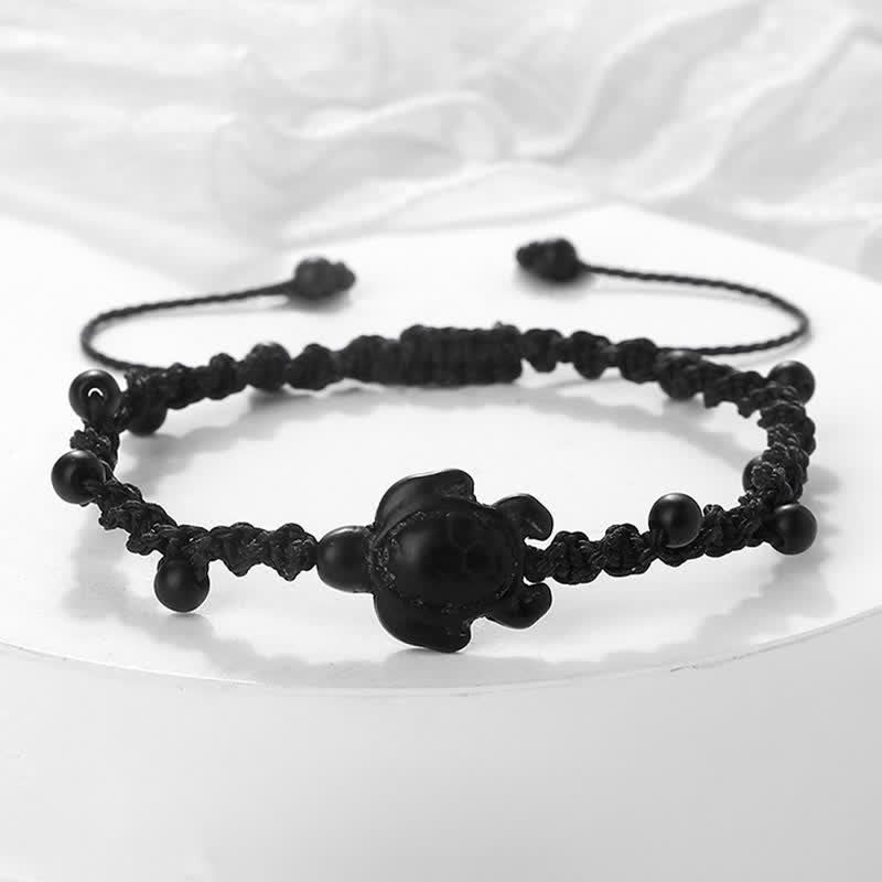 Buddha Stones Turquoise Turtle Design Braided Rope Protection Bracelet