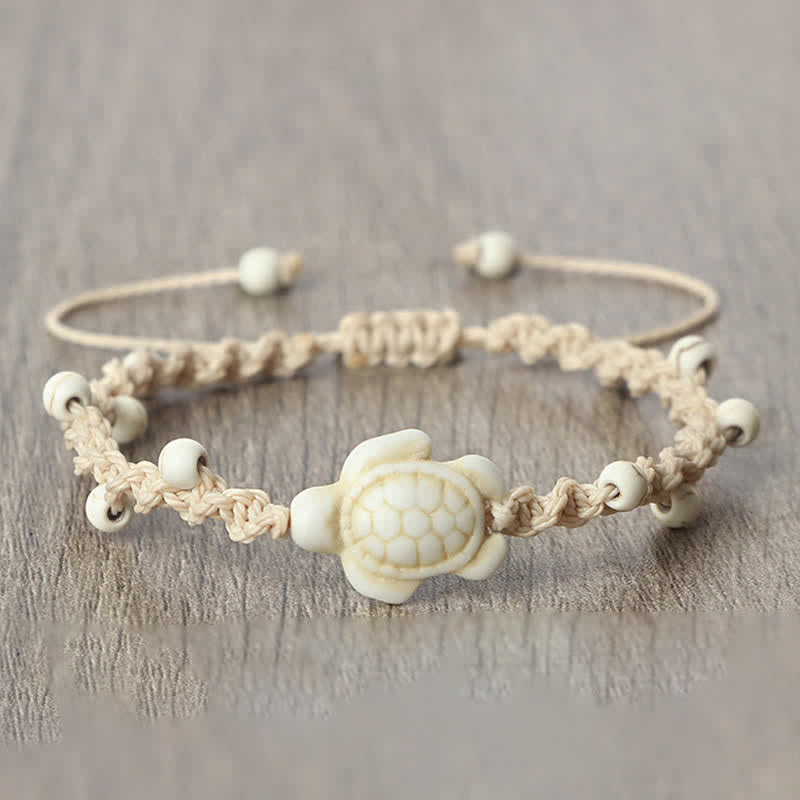EverestArtStudios Turquoise Turtle Design Braided Rope Protection Bracelet