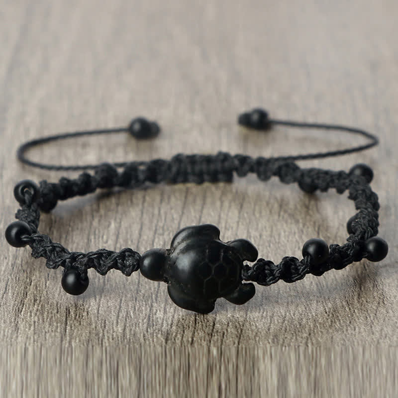 EverestArtStudios Turquoise Turtle Design Braided Rope Protection Bracelet