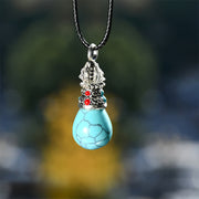 EverestArtStudios Natural Turquoise Tiger Eye Wisdom Rope Necklace