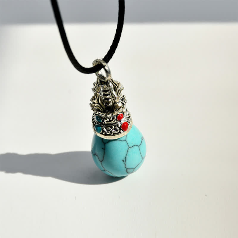 EverestArtStudios Natural Turquoise Tiger Eye Wisdom Rope Necklace