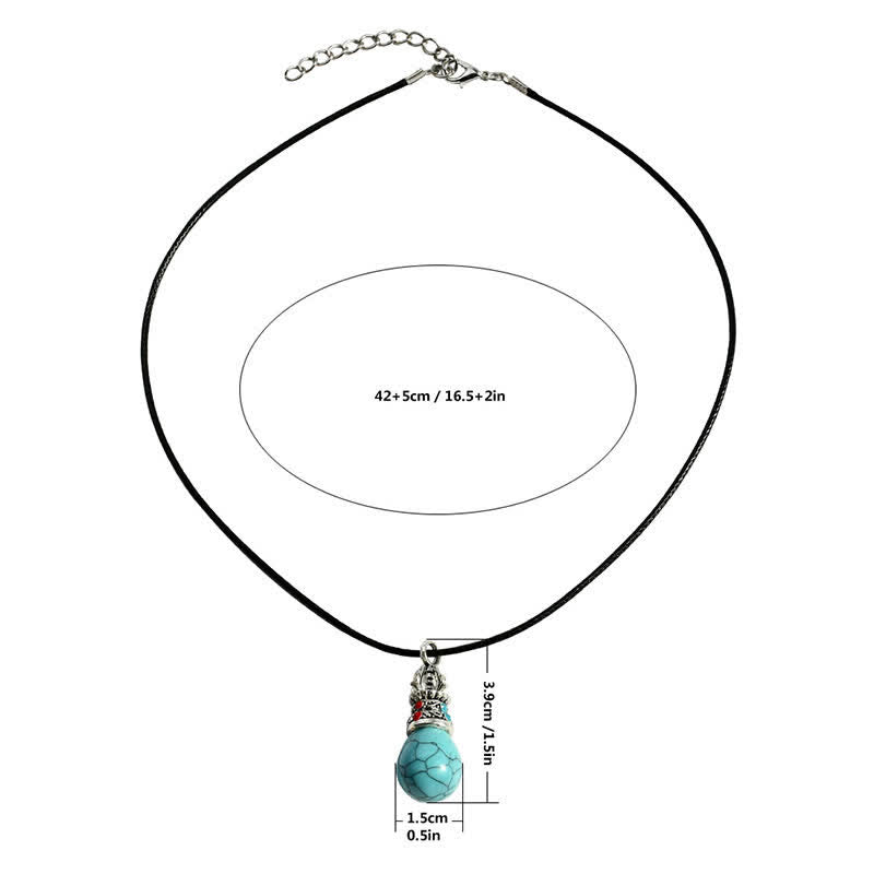 EverestArtStudios Natural Turquoise Tiger Eye Wisdom Rope Necklace