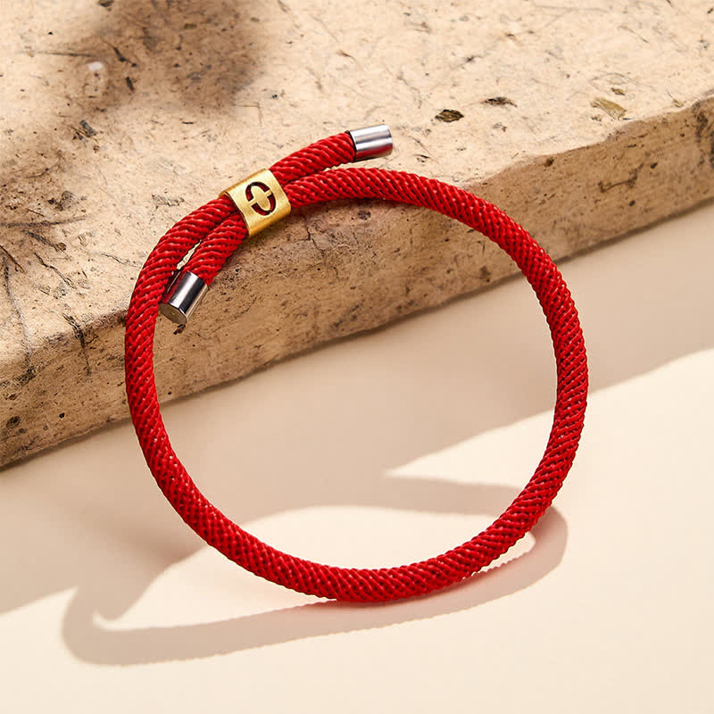 Buddha Stones Single-Digit Angel Numbers Adjustable String Protection Bracelet