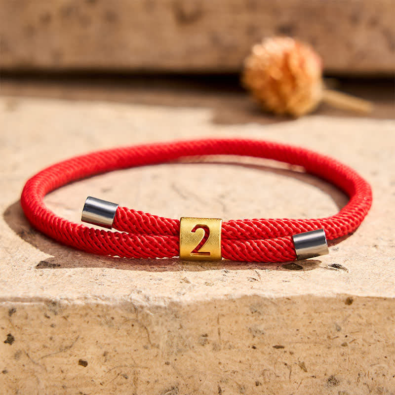 Buddha Stones Single-Digit Angel Numbers Adjustable String Protection Bracelet