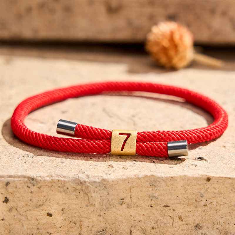 Buddha Stones Single-Digit Angel Numbers Adjustable String Protection Bracelet
