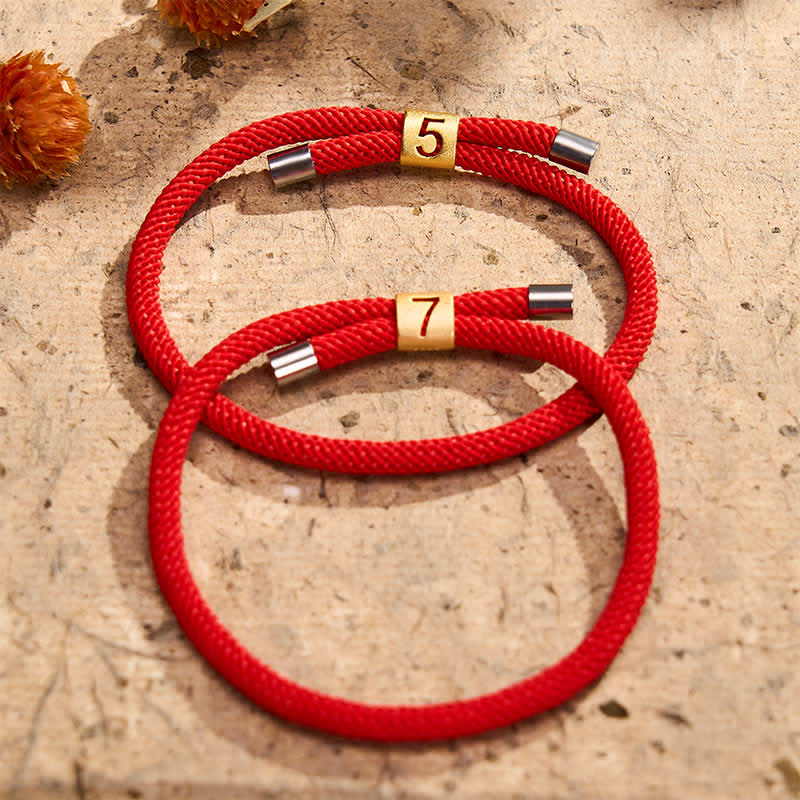 Buddha Stones Single-Digit Angel Numbers Adjustable String Protection Bracelet