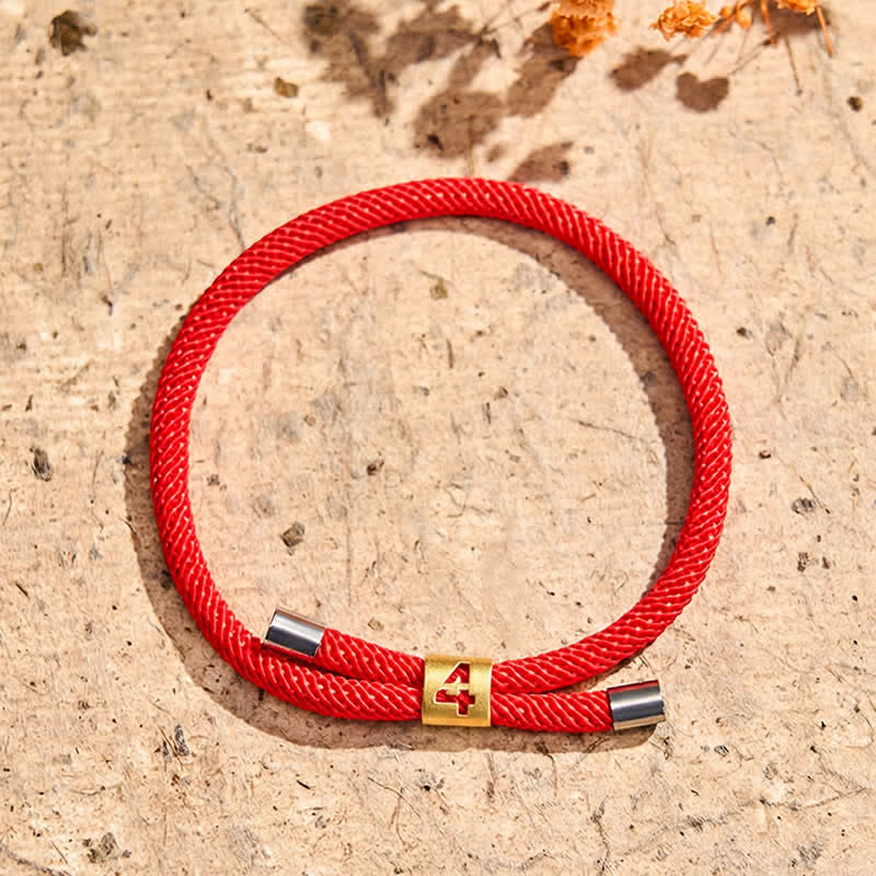 Buddha Stones Single-Digit Angel Numbers Adjustable String Protection Bracelet