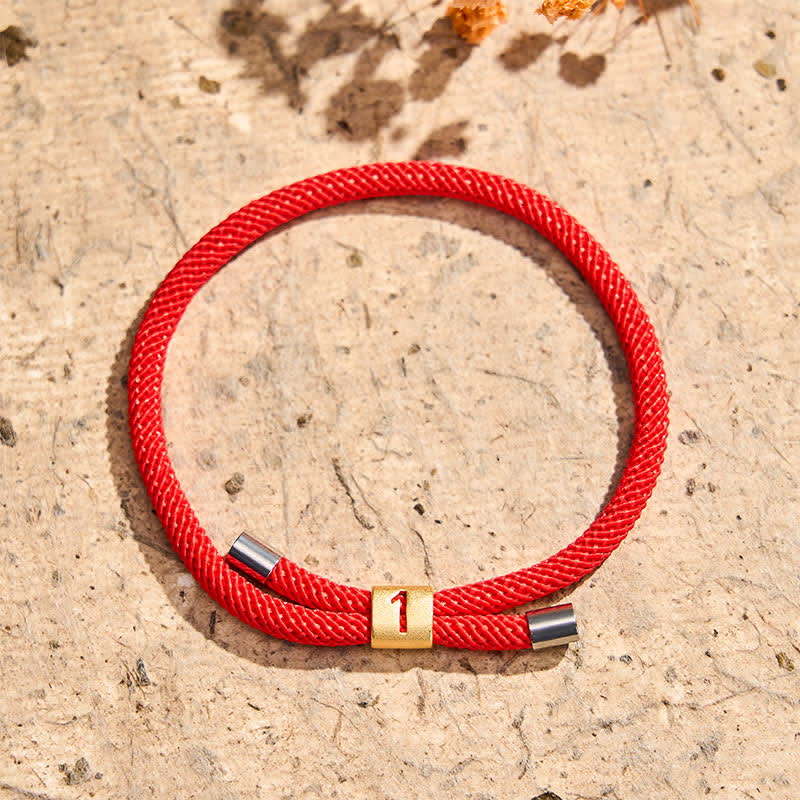 Buddha Stones Single-Digit Angel Numbers Adjustable String Protection Bracelet