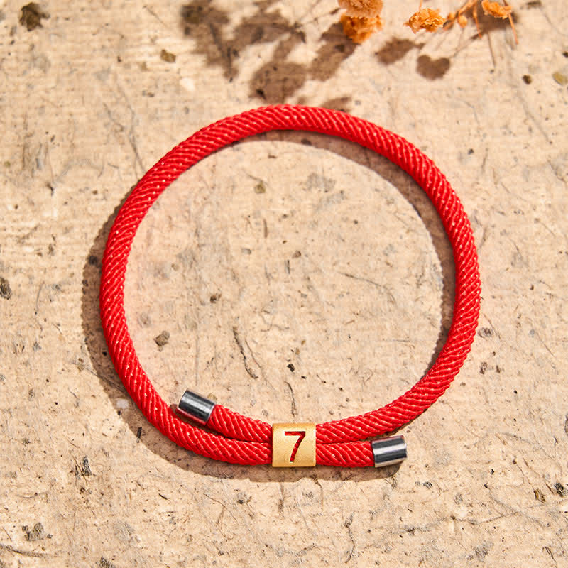 Buddha Stones Single-Digit Angel Numbers Adjustable String Protection Bracelet