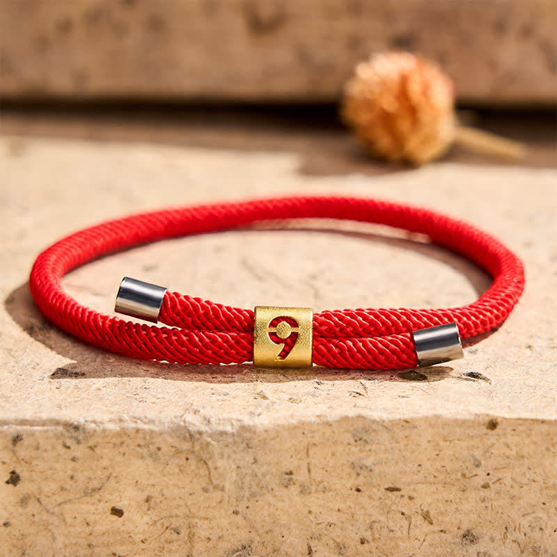 Buddha Stones Single-Digit Angel Numbers Adjustable String Protection Bracelet