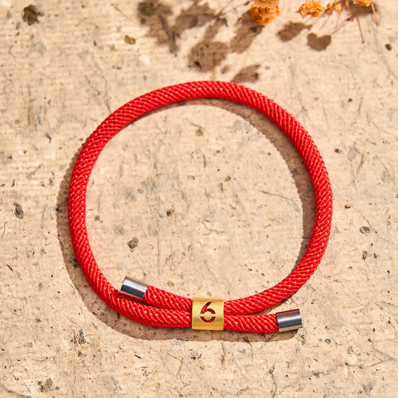 Buddha Stones Single-Digit Angel Numbers Adjustable String Protection Bracelet