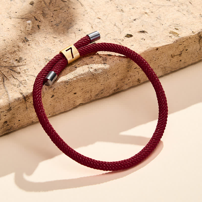 Buddha Stones Single-Digit Angel Numbers Adjustable String Protection Bracelet