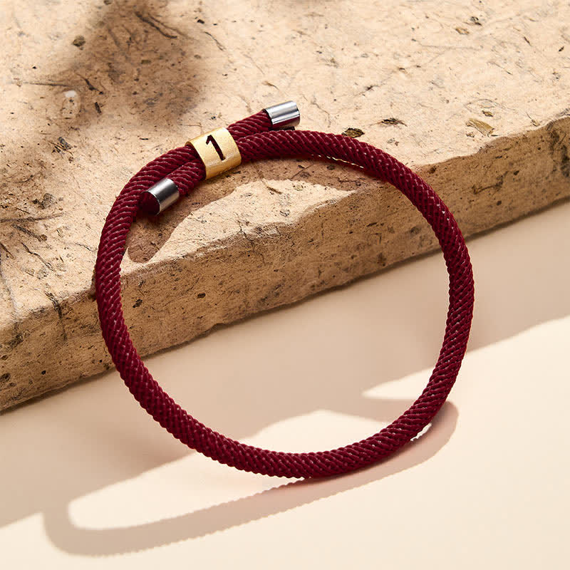 Buddha Stones Single-Digit Angel Numbers Adjustable String Protection Bracelet