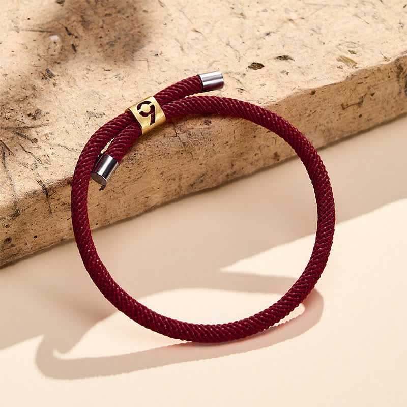 Buddha Stones Single-Digit Angel Numbers Adjustable String Protection Bracelet