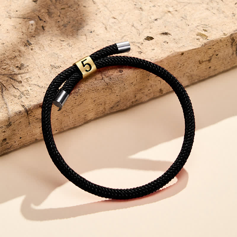 Buddha Stones Single-Digit Angel Numbers Adjustable String Protection Bracelet
